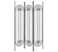 Beliani 3 Panel Room Divider NOALE Black 135 cm 170 cm, Black