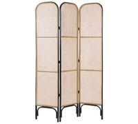 Beliani 3 Panel Room Divider Potenza Light Brown 105 Cm 180 Cm