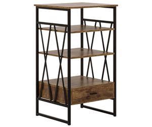 Beliani 3 Tier Shelving Unit Keene 101 Cm Dark Brown