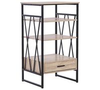 Beliani 3 Tier Shelving Unit KEENE 101 cm Light Brown, Brown
