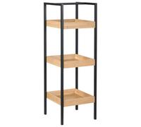 Beliani 3 Tier Shelving Unit TAJZARA Bamboo Wood Light Brown, Brown