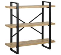 Beliani 3 Tier Shelving Unit Timber 111 Cm Light Brown