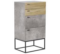 Beliani 4 Drawer Chest Acra Grey Concrete Effect