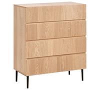 Beliani 4 Drawer Chest Blythe Natural Ash Wood