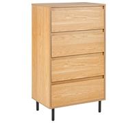 Beliani 4 Drawer Chest Nikea Light Brown