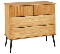 Beliani 4 Drawer Chest TIMMINS Pine Wood Brown, Brown