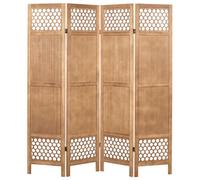 Beliani 4 Panel Room Divider Certosa Light Brown 163 Cm 170 Cm