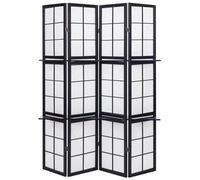 Beliani 4 Panel Room Divider GOMAGOI Black 120 cm 170 cm, Black