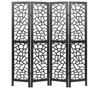 Beliani 4 Panel Room Divider Pianlargo Black 163 Cm 170 Cm