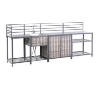 Beliani 4 Piece Outdoor Kitchen Set With Sink Mirador Grey Pe Rattan