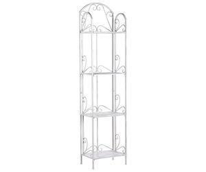 Beliani 4 Tier Bathroom Shelves Metal Storage Unit Vintage Style White Valdivia