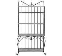 Beliani 4-Tier Metal Plant Shelf Black - Freestanding Indoor Outdoor Garden Storage W94 X D50 X H170Cm