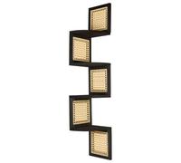 Beliani 4 Tier Shelving Unit Alder 101 Cm Paulownia Wood Black