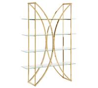 Beliani 4 Tier Shelving Unit HOLLOW Metal 175 cm Gold, Gold
