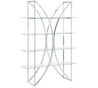 Beliani 4 Tier Shelving Unit HOLLOW Metal 175 cm Silver, Silver