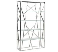Beliani 4 Tier Shelving Unit Hoxie 175 Cm Metal Silver