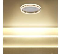Beliani 42Cm Ceiling Led Ring Lamp Gold Metal Frame Opal Acrylic Shade Warm White Light