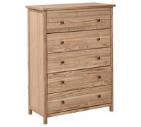5 Drawer Chest SALTON Sassafras Wood Brown