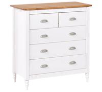 Beliani 5 Drawer Chest SHILLINGTON Pine Wood White, White