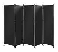 Beliani 5 Panel Room Divider Narni Black 270 Cm 170 Cm