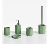 Beliani 5-Piece Bathroom Accessories Set Camana Green