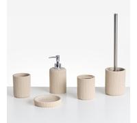 Beliani 5-piece Bathroom Accessories Set Camana Light Beige