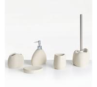 Beliani 5-Piece Bathroom Accessories Set Coata Light Beige