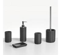 Beliani 5-piece Bathroom Accessories Set Huallaga Black, Black