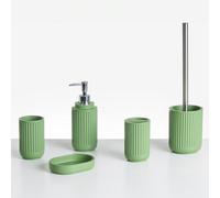 Beliani 5-Piece Bathroom Accessories Set Huarmey Green