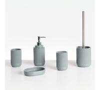 Beliani 5-Piece Bathroom Accessories Set Huarmey Light Grey