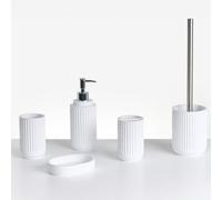 Beliani 5-Piece Bathroom Accessories Set Huarmey White