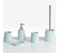 Beliani 5-Piece Bathroom Accessories Set Pozuzo Mint Green