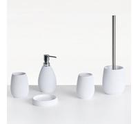 Beliani 5-Piece Bathroom Accessories Set Quila White