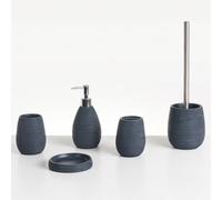 Beliani 5-piece Bathroom Accessories Set Quilca Dark Blue, Blue