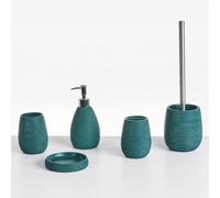 Beliani 5-piece Bathroom Accessories Set Quilca Teal, Blue