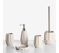 Beliani 5-Piece Bathroom Accessories Set Samiria Beige