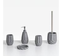 Beliani 5-Piece Bathroom Accessories Set Samiria Grey