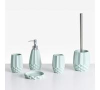 Beliani 5-Piece Bathroom Accessories Set Samiria Mint Green