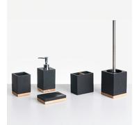 Beliani 5-Piece Bathroom Accessories Set Tapiche Black
