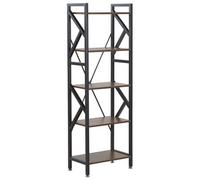 Beliani 5 Tier Shelving Unit Dale 150 Cm Dark Brown