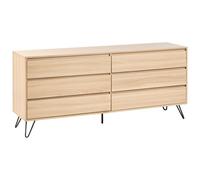 Beliani 6 Drawer Chest CARDIGAN Light Brown, Brown
