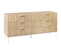 Beliani 6 Drawer Chest ROYALLA Light Brown, Brown