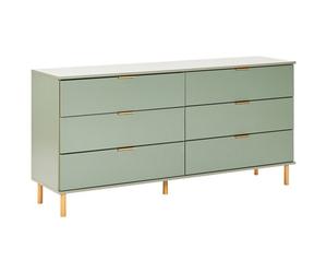 Beliani 6 Drawer Chest Walpole Green