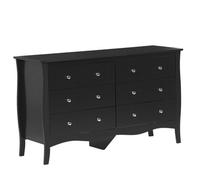 Beliani 6 Drawer Chest Black Winchester, Black