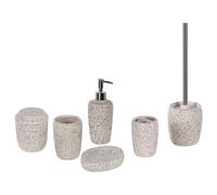 Beliani 6-Piece Bathroom Accessories Set Palmilla Ceramic Off-White
