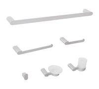 Beliani 6-piece Bathroom Hardware Set Paracas With Towel Bars And Hooks Silver, Silver