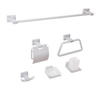 Beliani 6-piece Bathroom Hardware Set Riohacha With Towel Bars And Hooks Silver, Silver