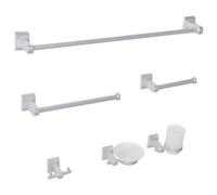 Beliani 6-Piece Bathroom Hardware Set Talara With Towel Bars And Hooks Silver