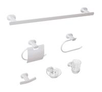 Beliani 6-piece Bathroom Hardware Set Tocopilla With Towel Bars And Hooks Silver, Silver