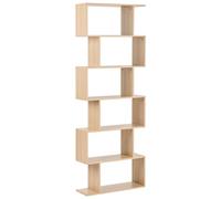 Beliani 6 Tier Bookcase Valdosa 190 Cm Light Brown